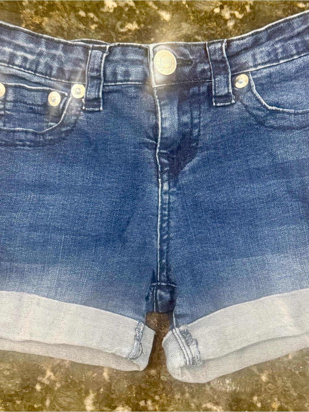 True Religion NEVER WORN Dark Blue Cuffed Denim Shorts for Kids